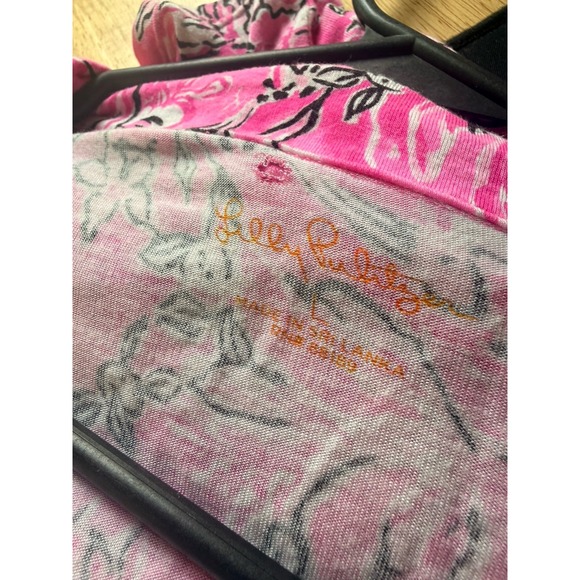 Lily Pulitzer pink women's top pajama shirt large - Picture 6 of 7
